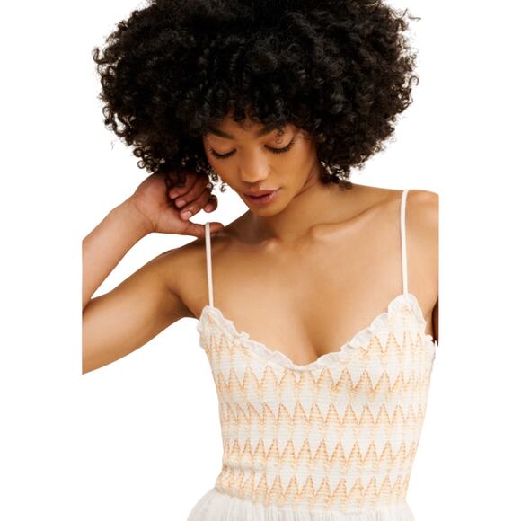 Free People Sweet Nothings Midi-Solid Sleeveless Boho Dress in Marshmellow L - Picture 3 of 5